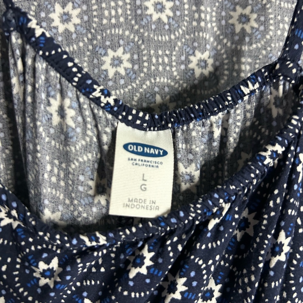 Old Navy Navy Blue Printed Maxi Dress - Picture 11 of 13